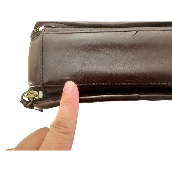 Etienne Aigner Small Crossbody Handbag Leather Brown Messenger Multi Pockets 90s - Picture 11 of 16